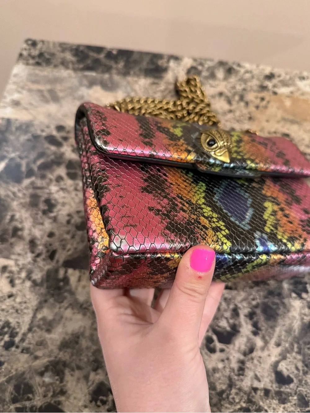 Kurt Geiger Kensington Snake-Skin Bag - Picture 8 of 15